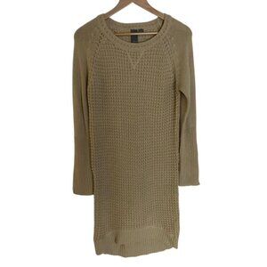 Quinn Tan Knit Sweater Dress Small
